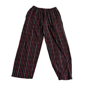 Fruit of the Loom men’s size small red plaid pajama bottoms with pockets.
